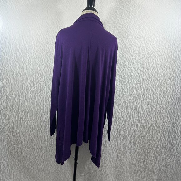 Terra & Sky Women's Size 3X  Slub Sharkbite Tunic Length Cowlneck Knit Top - Picture 7 of 9